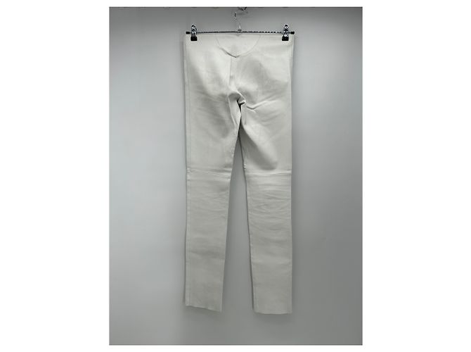 Luc Duchène Pantalón blanco de cuero - vista 2