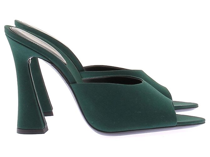 Saint Laurent Sandali con tacco in seta "Suite" Verde - vista 2