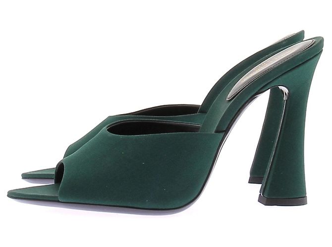 Saint Laurent Sandali con tacco in seta "Suite" Verde - vista 3