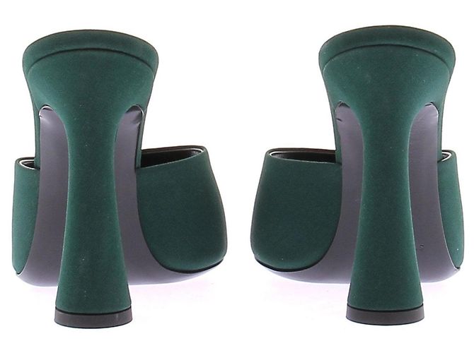 Saint Laurent Sandali con tacco in seta "Suite" Verde - vista 5
