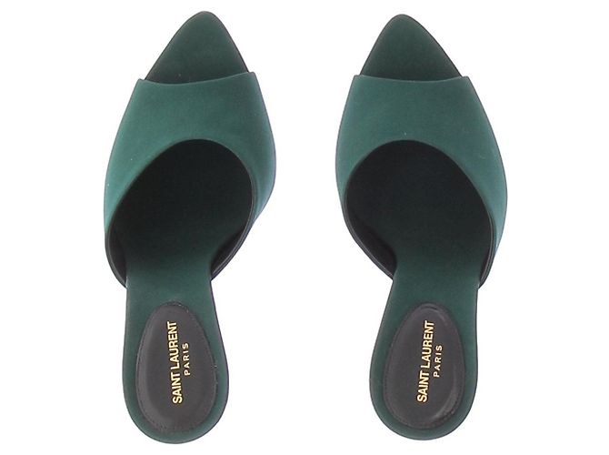 Saint Laurent Sandali con tacco in seta "Suite" Verde - vista 6