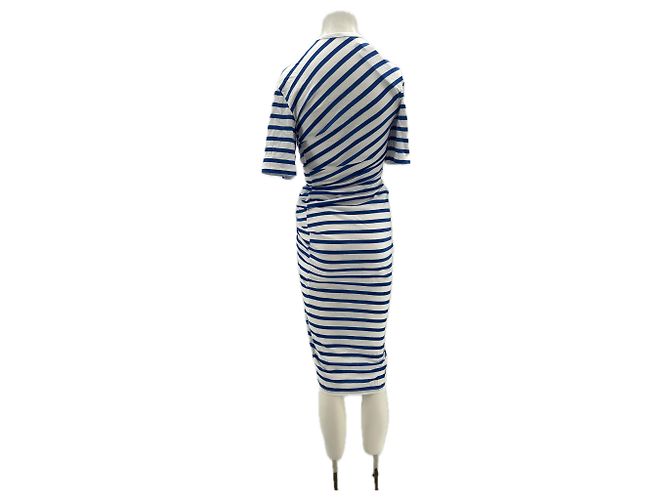 Autre Marque Vestido camiseta a rayas Azul - vista 2