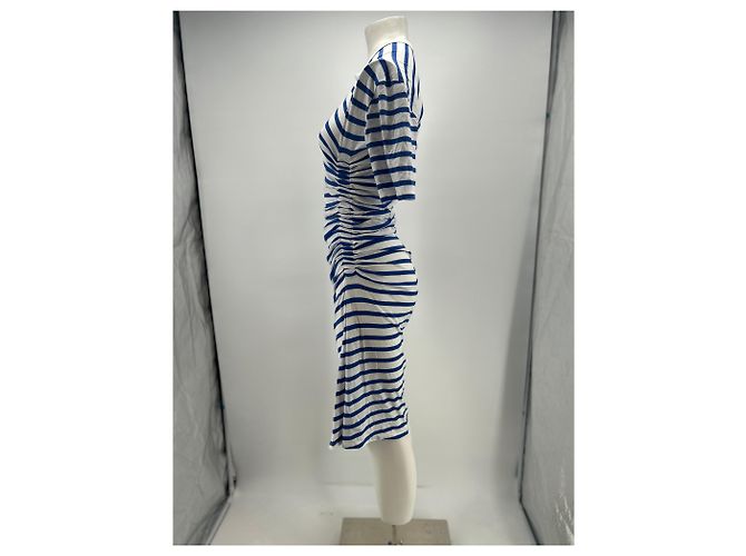 Autre Marque Vestido camiseta a rayas Azul - vista 3