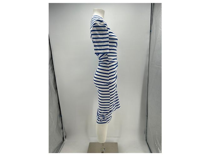 Autre Marque Vestido camiseta a rayas Azul - vista 4