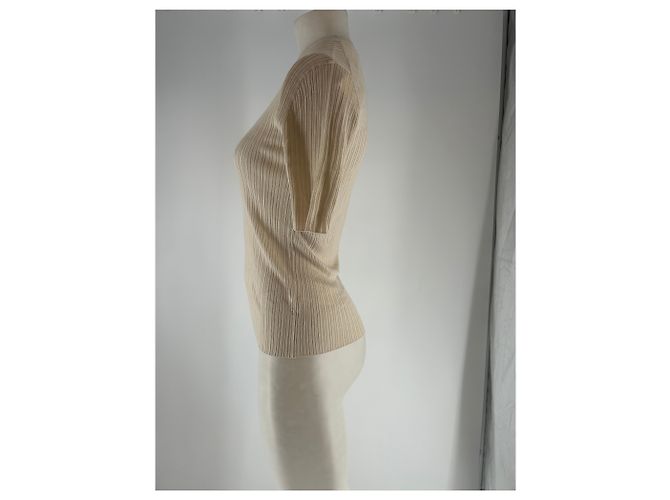 Autre Marque Camiseta de seda 440ME Beige - vista 3