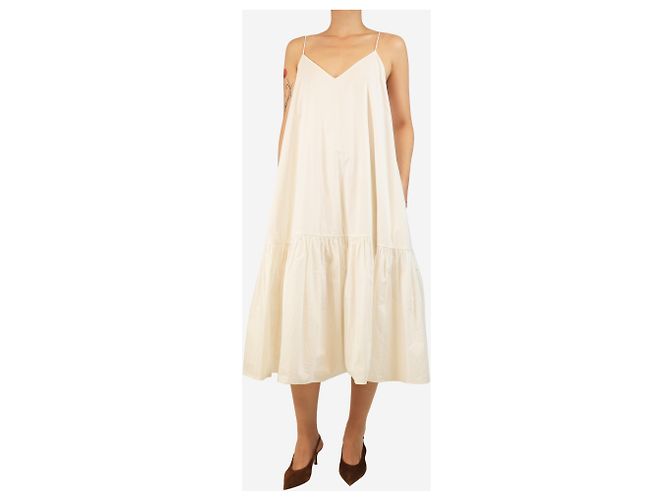 Anine Bing Vestido de verano de algodón blanco - talla S - vista 3