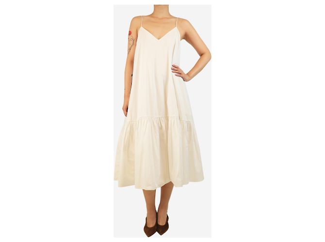 Anine Bing Vestido de verano de algodón blanco - talla S - vista 5