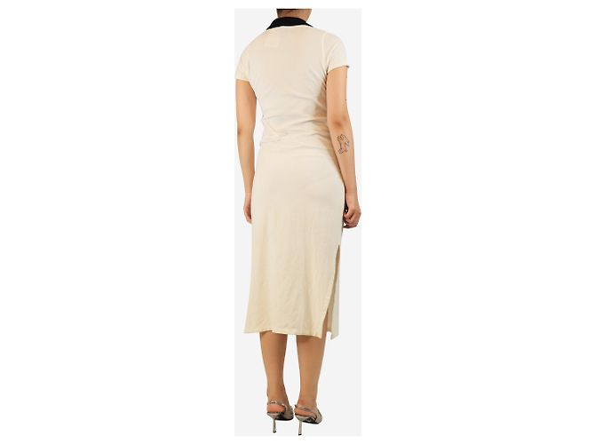 Autre Marque Midikleid aus cremefarbenem Frottee - Größe UK 10 - Ansicht 2