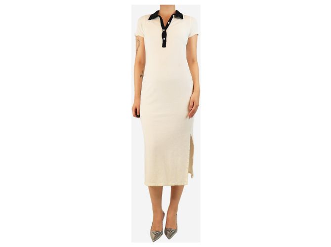 Autre Marque Midikleid aus cremefarbenem Frottee - Größe UK 10 - Ansicht 3