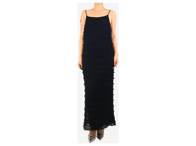 Autre Marque Vestido midi de rede azul-marinho - tamanho L Azul marinho - vista 3