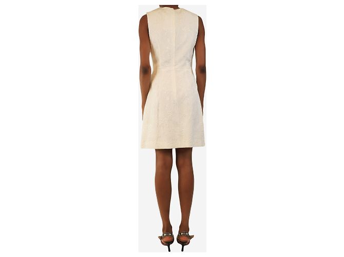 Dolce & Gabbana Ärmelloses Mini-Jacquardkleid in Elfenbein - Größe UK 6 - Ansicht 2