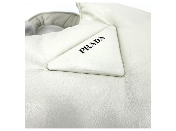 Prada Triangle Logo gesteppte Mini-Handtasche Weiß - Ansicht 5