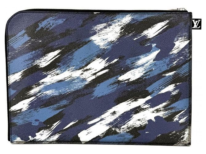 Pochette Jour GM Camouflage da uomo Louis Vuitton Nero Blu navy - vista 2