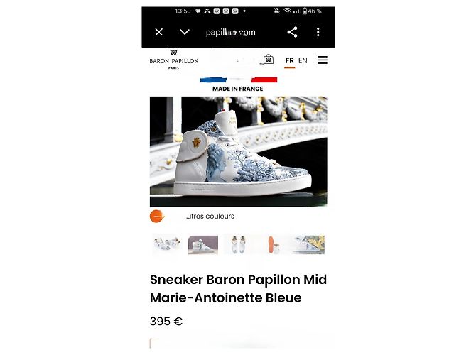 Autre Marque Baron Papillon Sneakers Alte in Pelle Bianca e Blu Bianco - vista 12
