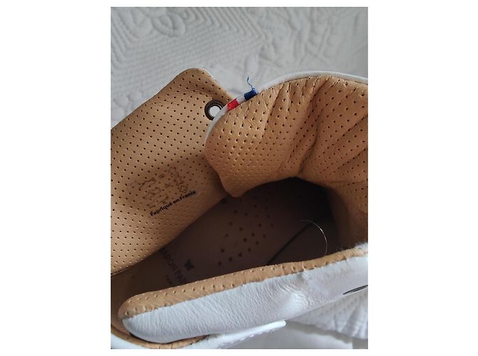 Autre Marque Baron Papillon Sneakers Alte in Pelle Bianca e Blu Bianco - vista 13