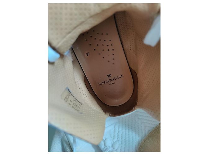 Autre Marque Baron Papillon Sneakers Alte in Pelle Bianca e Blu Bianco - vista 8