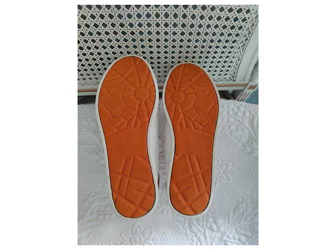 Autre Marque Baron Papillon Sneakers Alte in Pelle Bianca e Blu Bianco - vista 9
