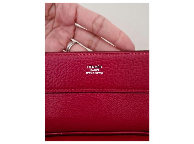 Borsa Hermès Muzo in pelle Taurillon Clemence rossa Rosso - vista 10