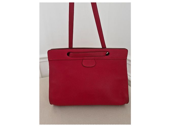 Borsa Hermès Muzo in pelle Taurillon Clemence rossa Rosso - vista 3