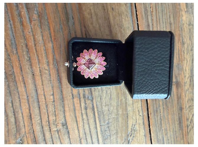 Autre Marque Anello Fiore in Oro, Zaffiri Rosa, diamanti e Ametista D'oro Porpora - vista 4