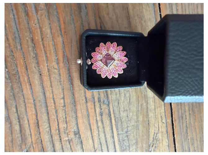 Autre Marque Anello Fiore in Oro, Zaffiri Rosa, diamanti e Ametista D'oro Porpora - vista 7
