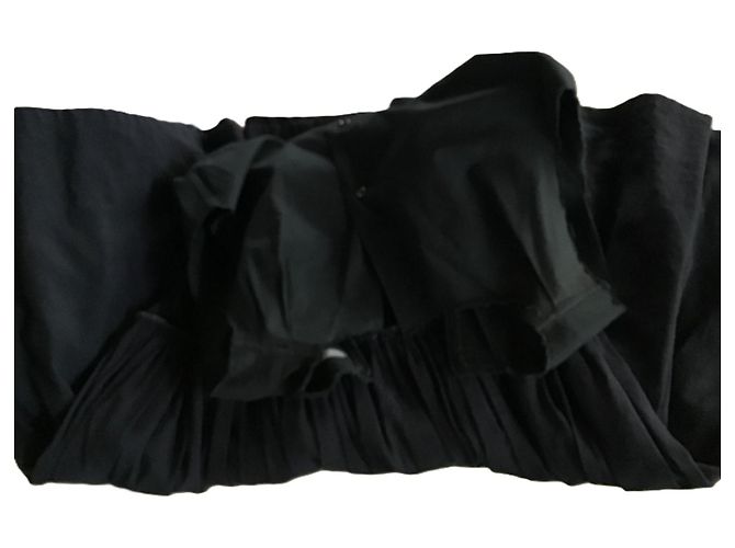 Autre Marque Marc Le Bihan Vestido sin mangas de algodón y lino negro - vista 10