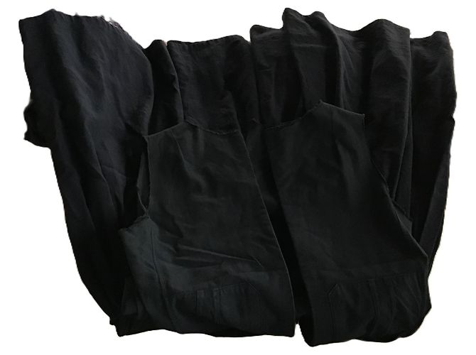 Autre Marque Marc Le Bihan Vestido sin mangas de algodón y lino negro - vista 9