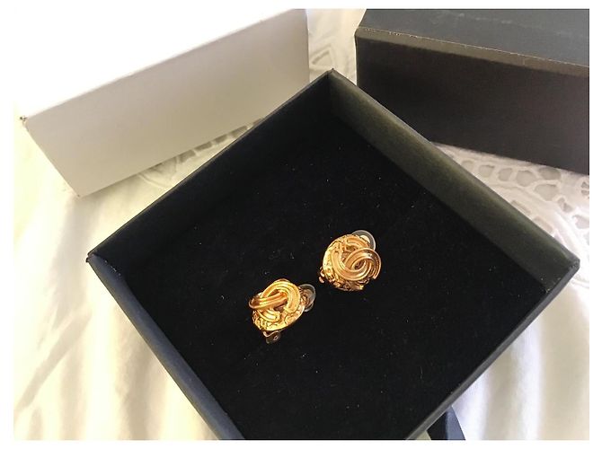 Chanel Orecchini Vintage logo CC D'oro - vista 6