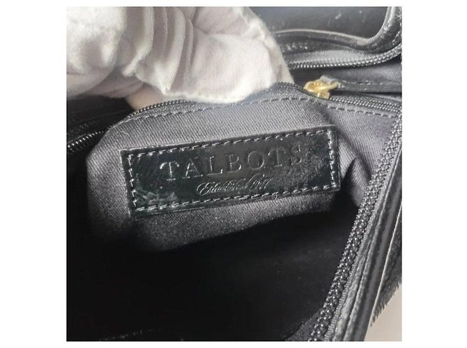 Autre Marque Talbots Borsa a tracolla in pelle vernice nera con manico in bambù Nero - vista 3