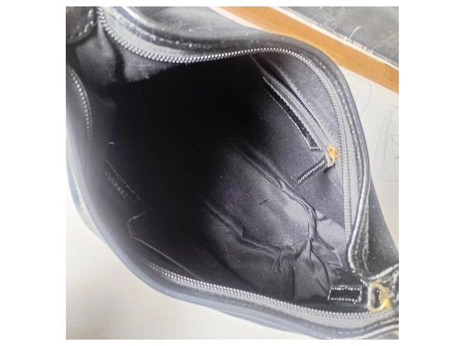 Autre Marque Talbots Borsa a tracolla in pelle vernice nera con manico in bambù Nero - vista 8
