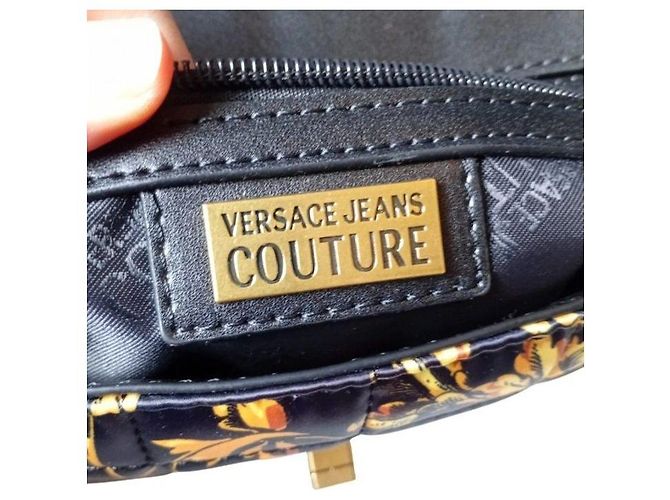Borsa a tracolla Versace Jeans Couture con stampa Baroque Nero D'oro - vista 3