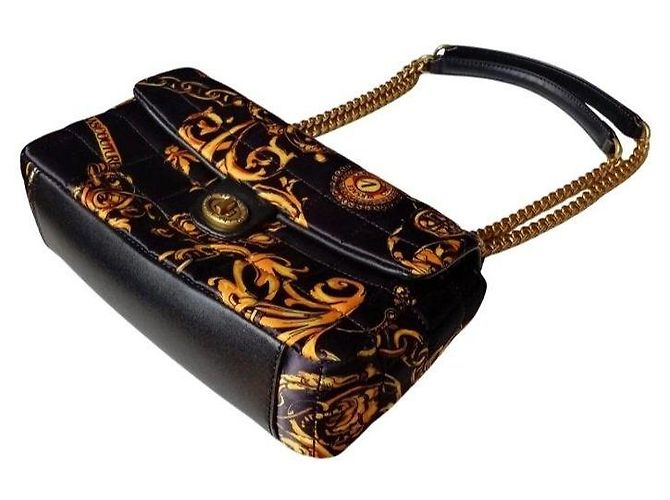 Borsa a tracolla Versace Jeans Couture con stampa Baroque Nero D'oro - vista 5