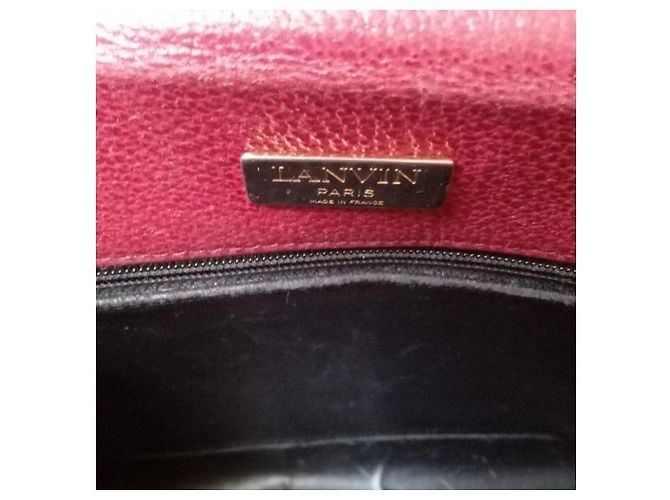 Bolsa de ombro em couro burgundy com tachas Lanvin Bordeaux - vista 4