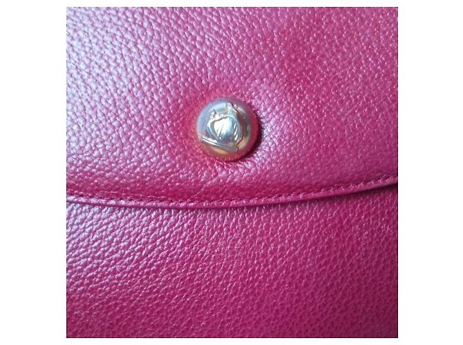 Bolsa de ombro em couro burgundy com tachas Lanvin Bordeaux - vista 7