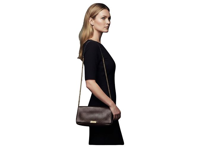 Borsa a tracolla in pelle metallizzata Burberry Bronzo - vista 2