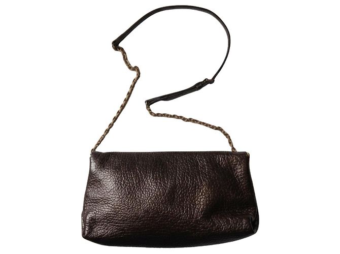 Borsa a tracolla in pelle metallizzata Burberry Bronzo - vista 4