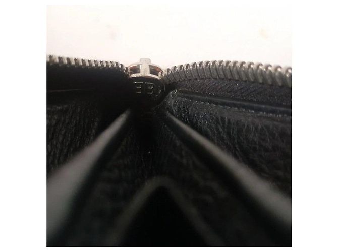 Balenciaga Black Leather Zip Around Wallet - view 5