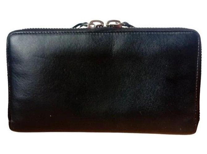 Balenciaga Black Leather Zip Around Wallet - view 6