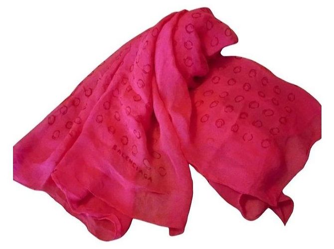 Pañuelo de seda Balenciaga Rosa - vista 6