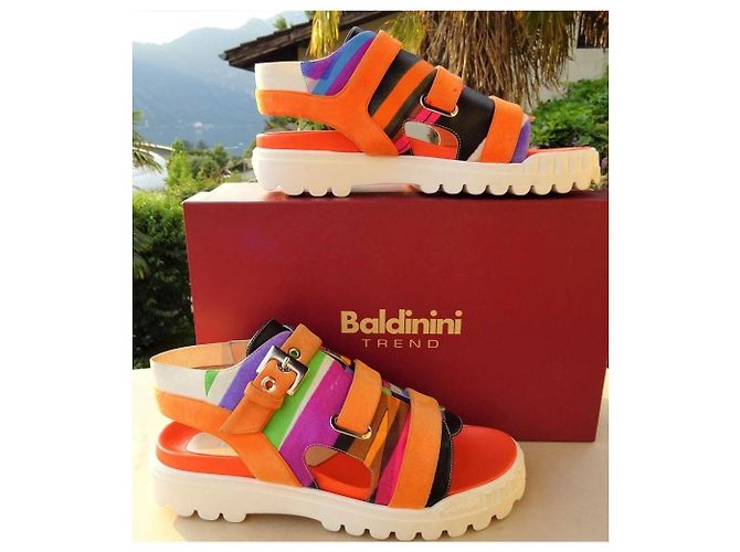Baldinini  Originali e Nuovi! sandali comode n 37 Nero Rosa Verde Arancione Porpora - vista 4
