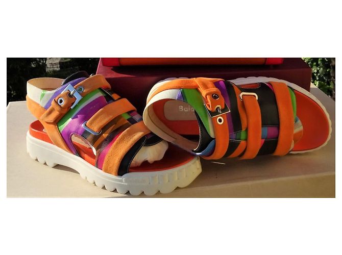 Baldinini  Originali e Nuovi! sandali comode n 37 Nero Rosa Verde Arancione Porpora - vista 8