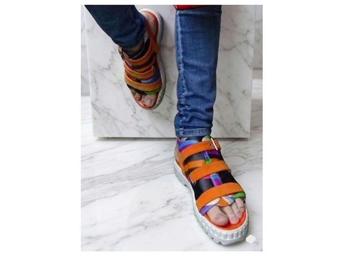 Baldinini  Originali e Nuovi! sandali comode n 37 Nero Rosa Verde Arancione Porpora - vista 9