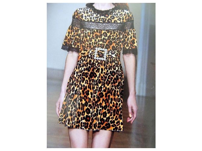 Blumarine (Blugirl) Kleid Neu! Größe 38 IT Schwarz Leopardenprint - Ansicht 9