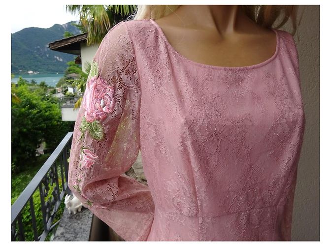 Blumarine Spitzenkleid! Neu! 96% Seide!! Größe 46-44IT Pink - Ansicht 4