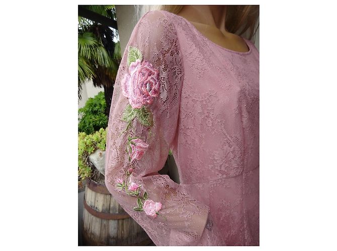 Blumarine Spitzenkleid! Neu! 96% Seide!! Größe 46-44IT Pink - Ansicht 5