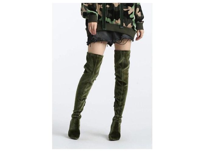 Bottes cuissardes en velours vert pour femme Miss Sixty - vue 5