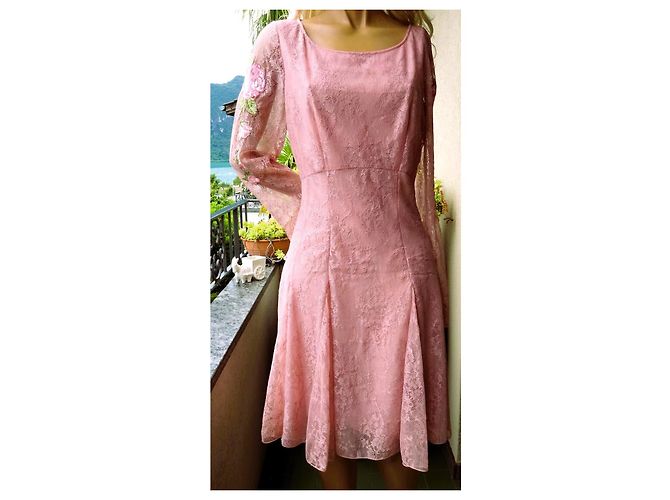 Blumarine Spitzenkleid! Neu! 96% Seide!! Größe 48-46IT Pink - Ansicht 4