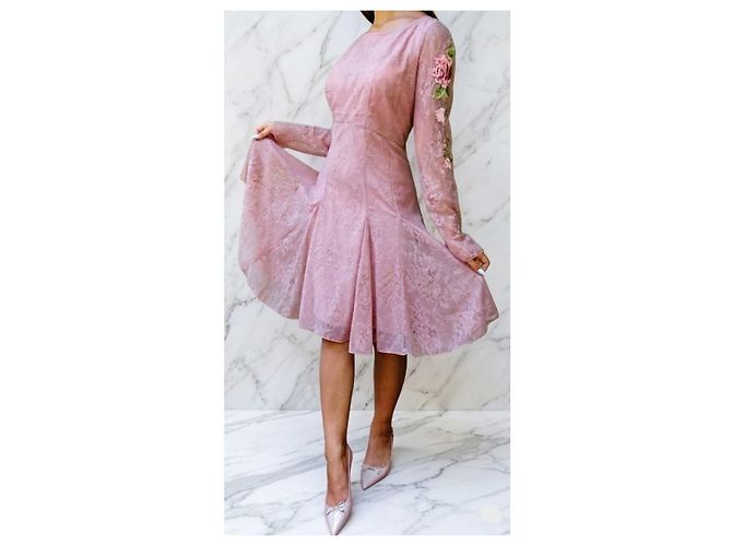 Blumarine Spitzenkleid! Neu! 96% Seide!! Größe 48-46IT Pink - Ansicht 9