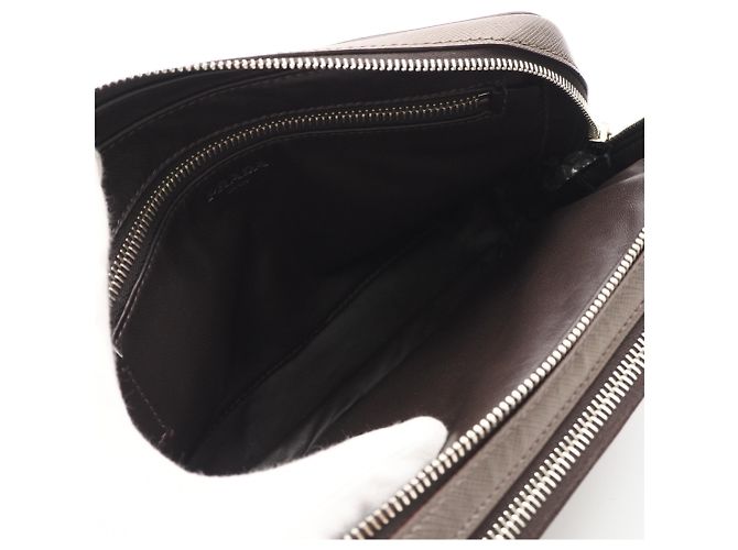 Clutch in pelle Saffiano Prada Grigio - vista 12