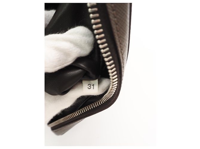 Clutch in pelle Saffiano Prada Grigio - vista 18